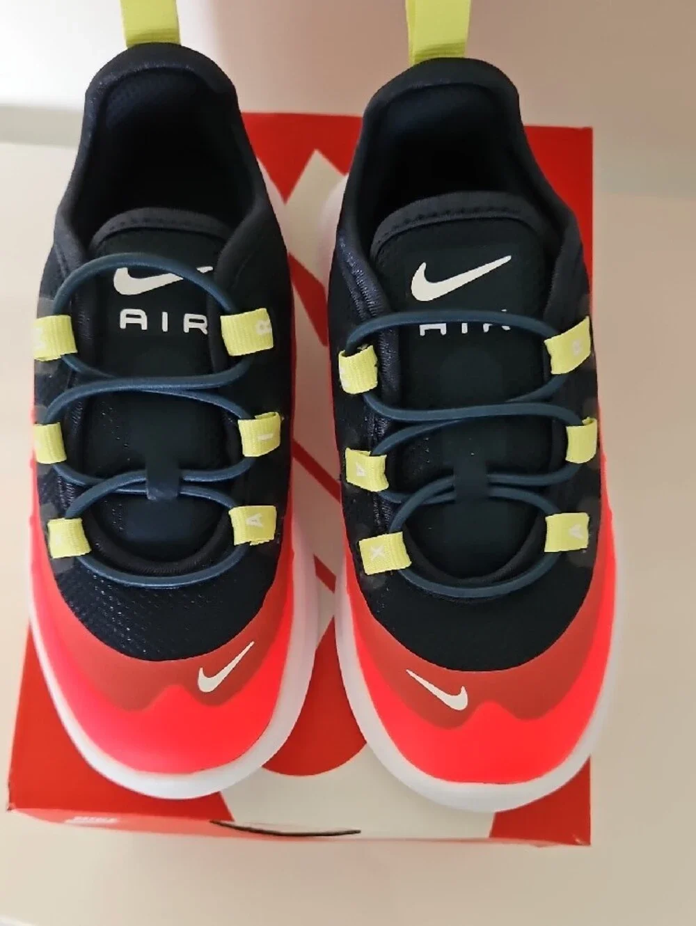 Nike Kids Air Max Axis Sneakers - Black, Red, Yellow